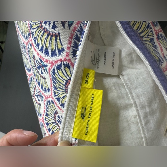 Roller Rabbit Decorative Pillow 26x26 - Picture 3 of 3